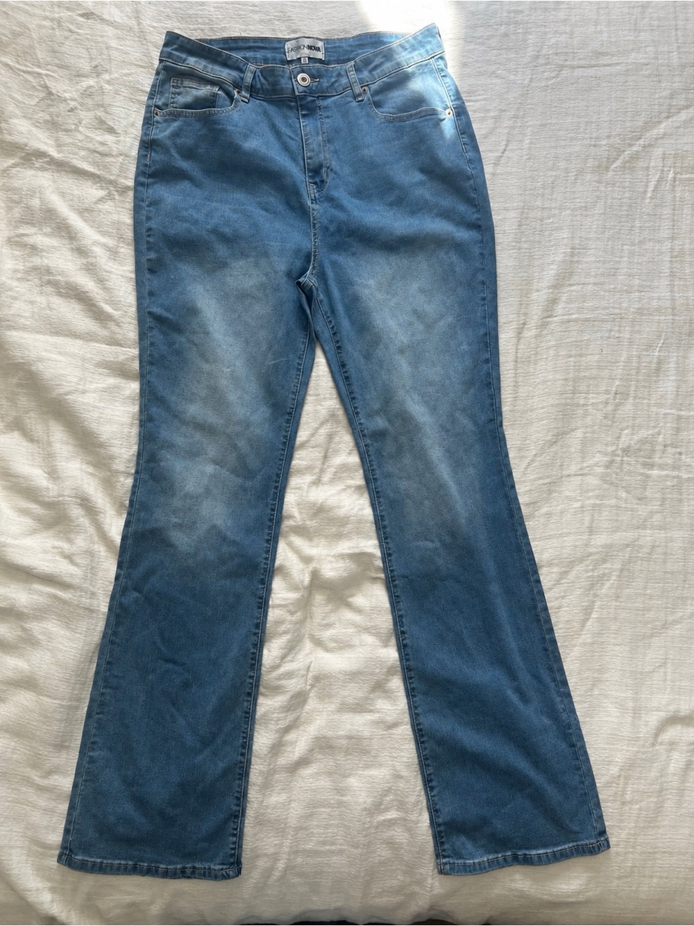 Fashion Nova Women's Light Blue Flare Jeans